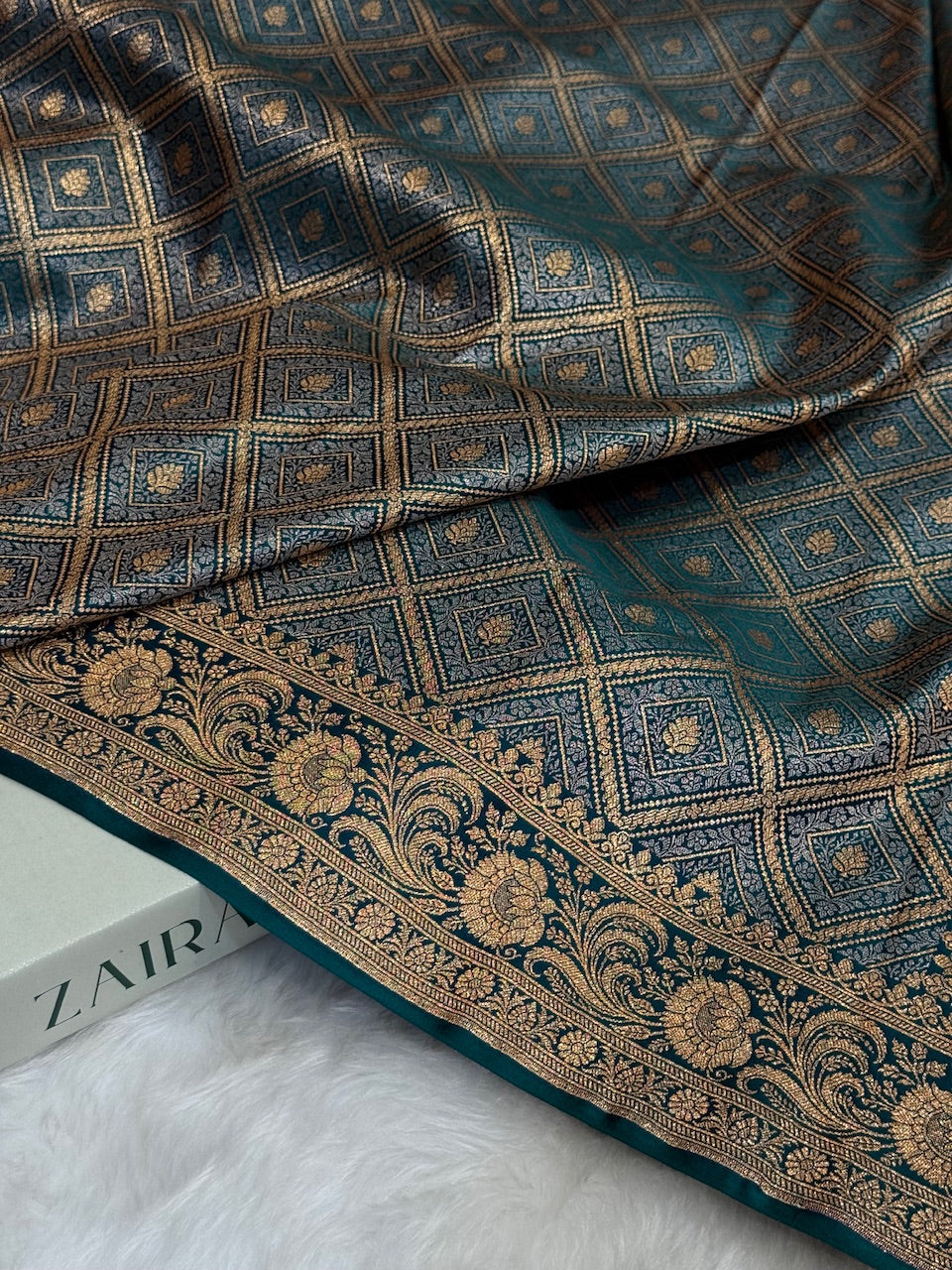 Peocock Brocade Soft Katan Silk Saree SKB-04