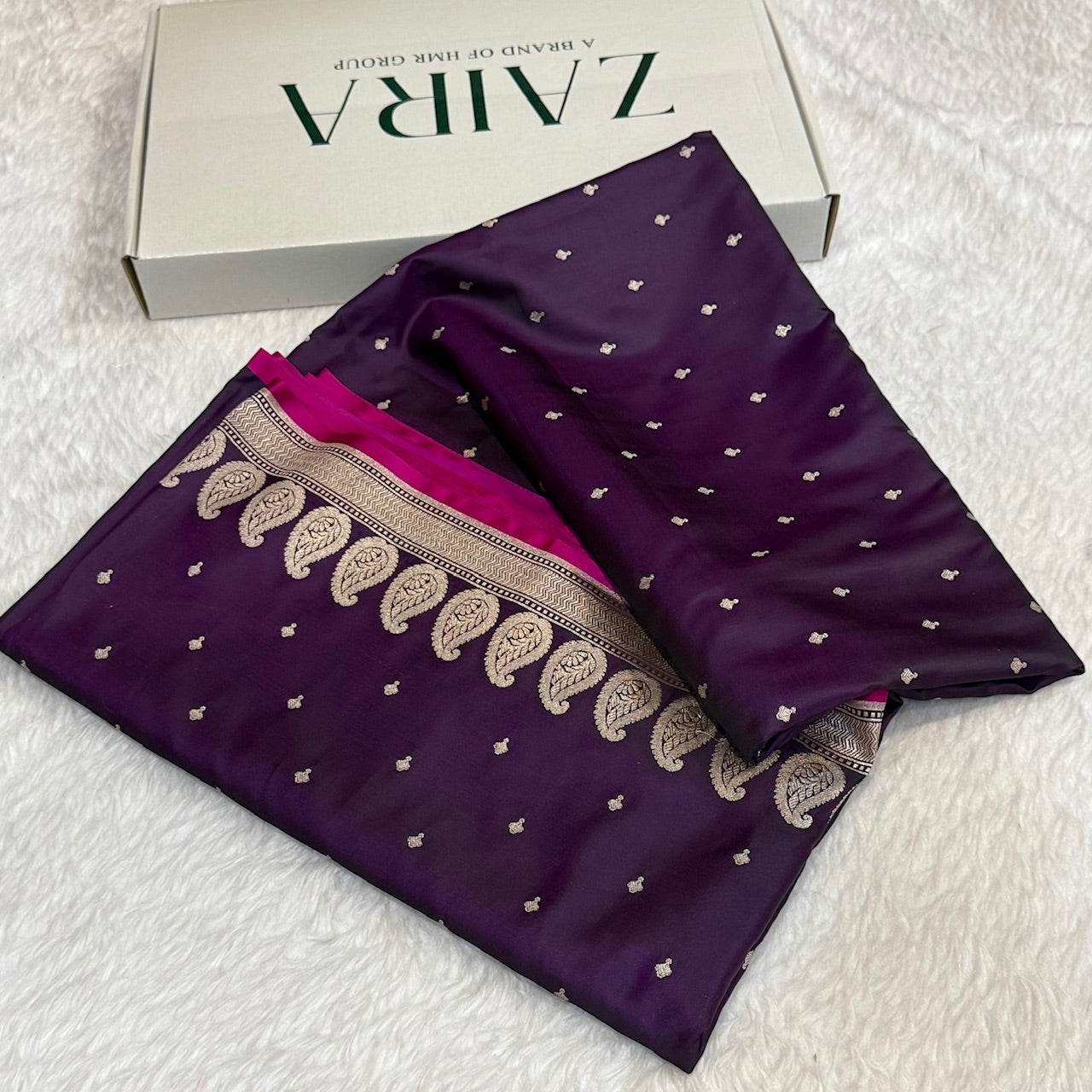 Dark Purple Mashru Silk Saree for Festive Seasons