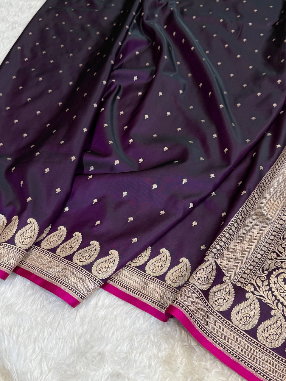 Dark Purple Mashru Silk Saree for Festive Seasons