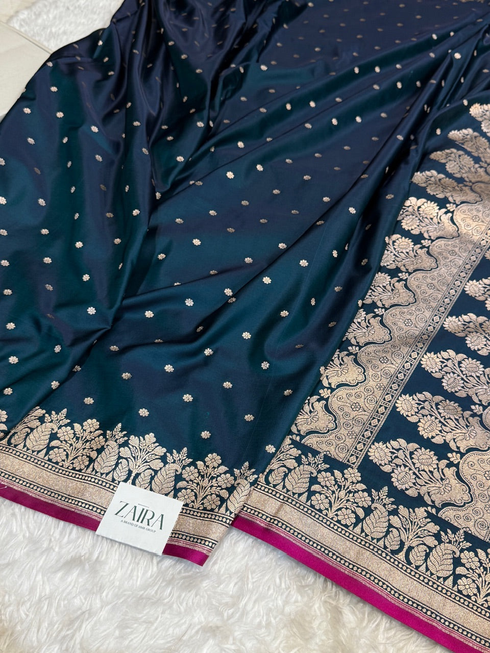 Nile Blue Mashru Silk Saree for Festive Seasons