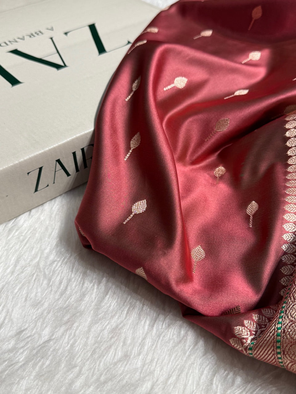 Solid Pink Motif Booti Mashru Silk