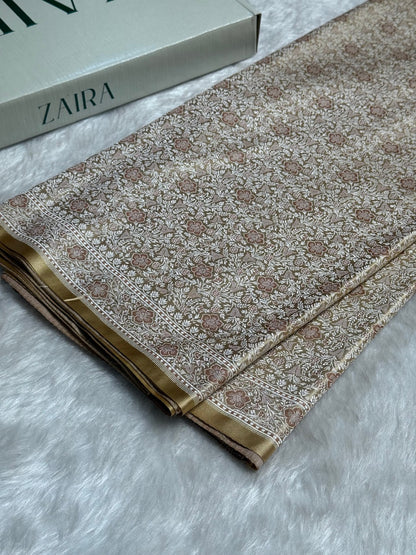 Tusser Jamawar Tanchoi Katan Silk Saree SKTM-14