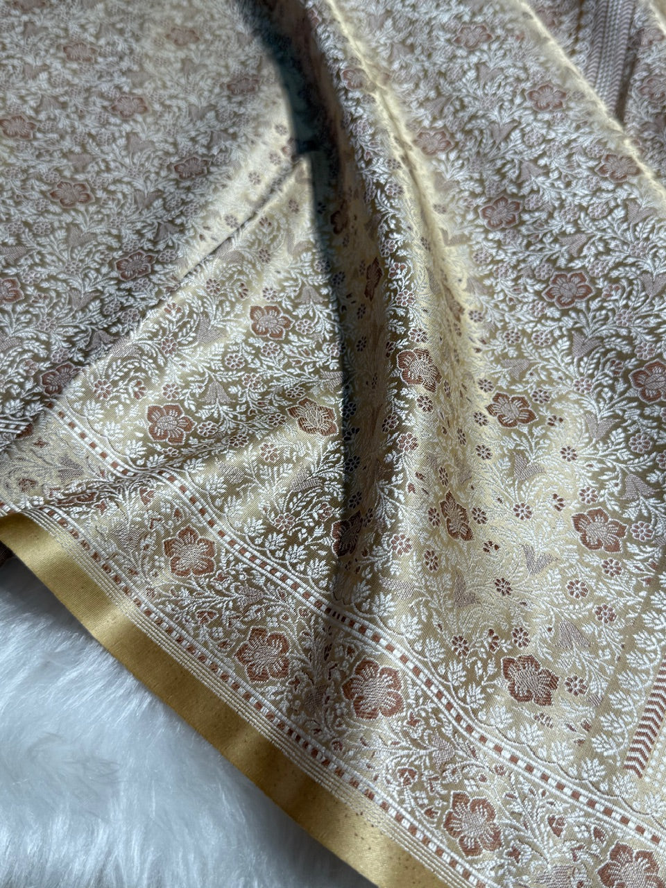 Tusser Jamawar Tanchoi Katan Silk Saree SKTM-14