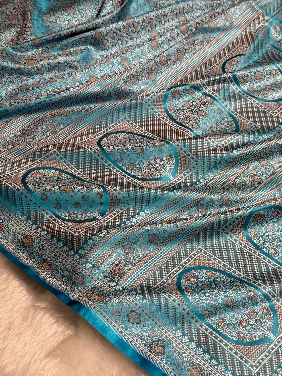 Firozy Jamawar Tanchoi Katan Silk Saree SKTM-14