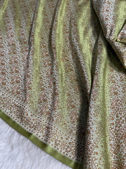 Mehandi Jamawar Tanchoi Katan Silk Saree SKTM-09