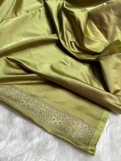 Mehandi Jamawar Tanchoi Katan Silk Saree SKTM-09