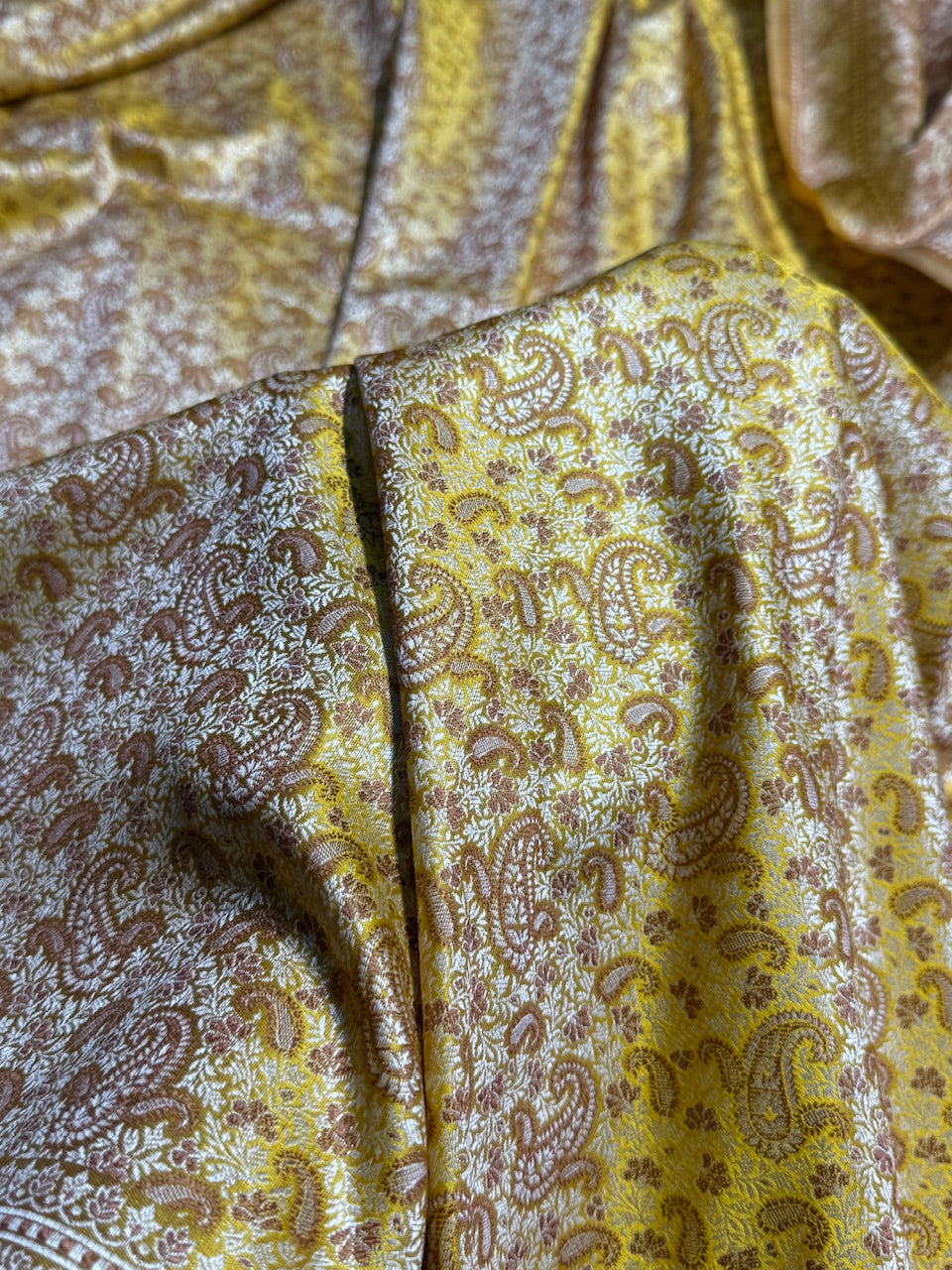 Mustard Jamawar Tanchoi Katan Silk Saree SKTM-11