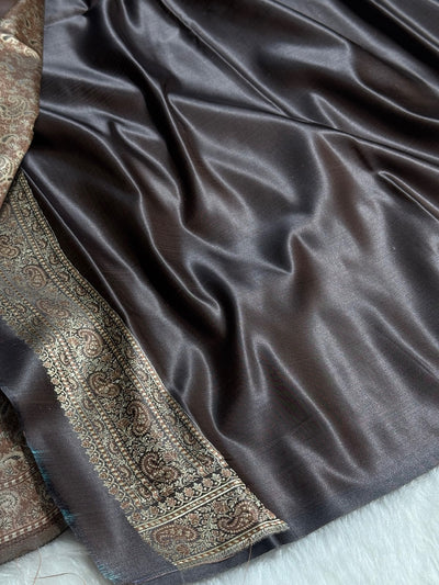 Black Jamawar Tanchoi Katan Silk Saree SKTM-11