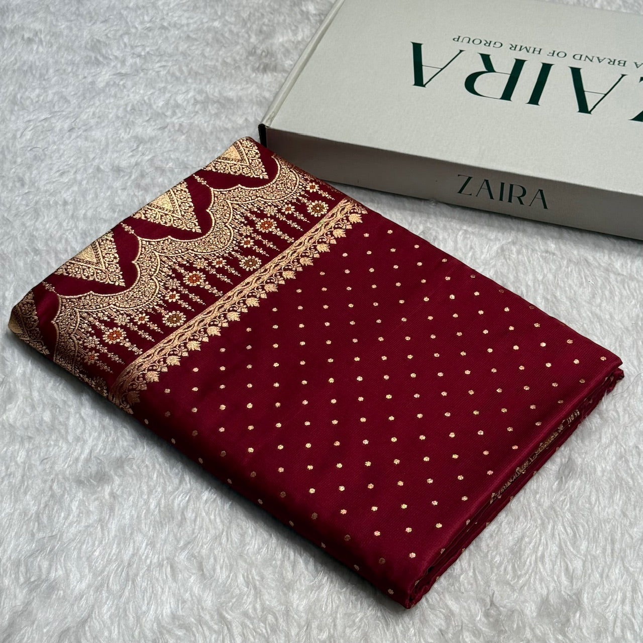 Maroon Banarasi Booti Katan Silk Saree