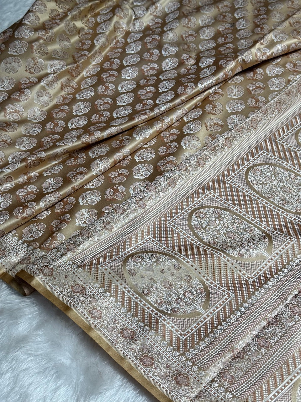 Tusser Jamawar Tanchoi Katan Silk Saree SKTM-10