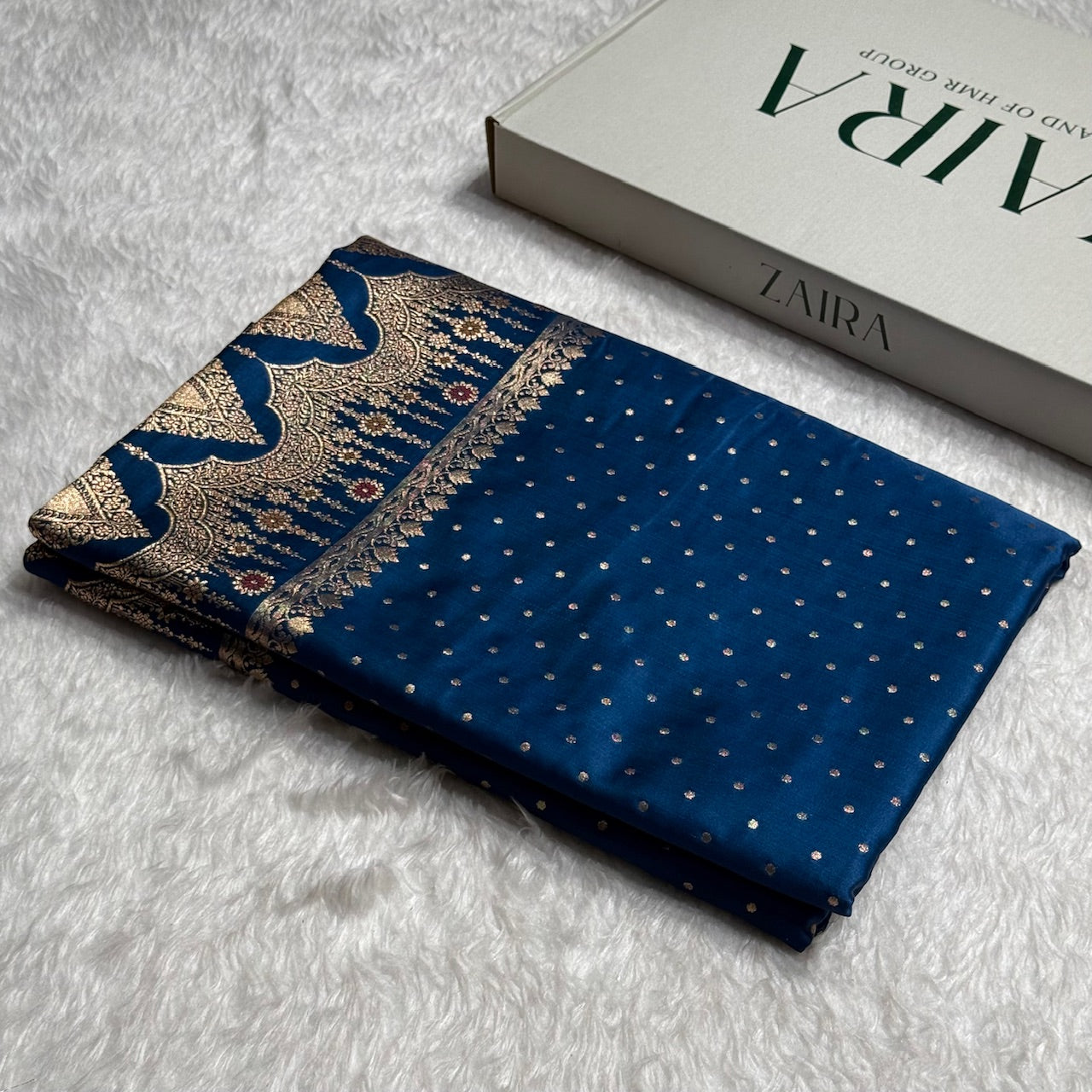 Midnight Blue Banarasi Booti Katan Silk Saree