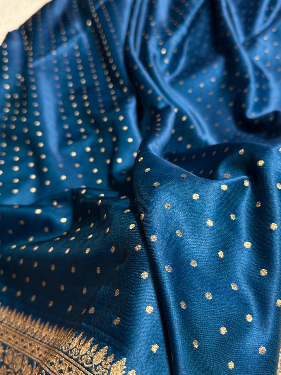 Midnight Blue Banarasi Booti Katan Silk Saree