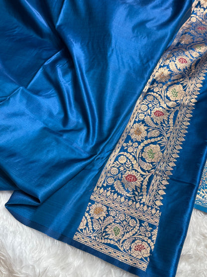 Midnight Blue Banarasi Booti Katan Silk Saree