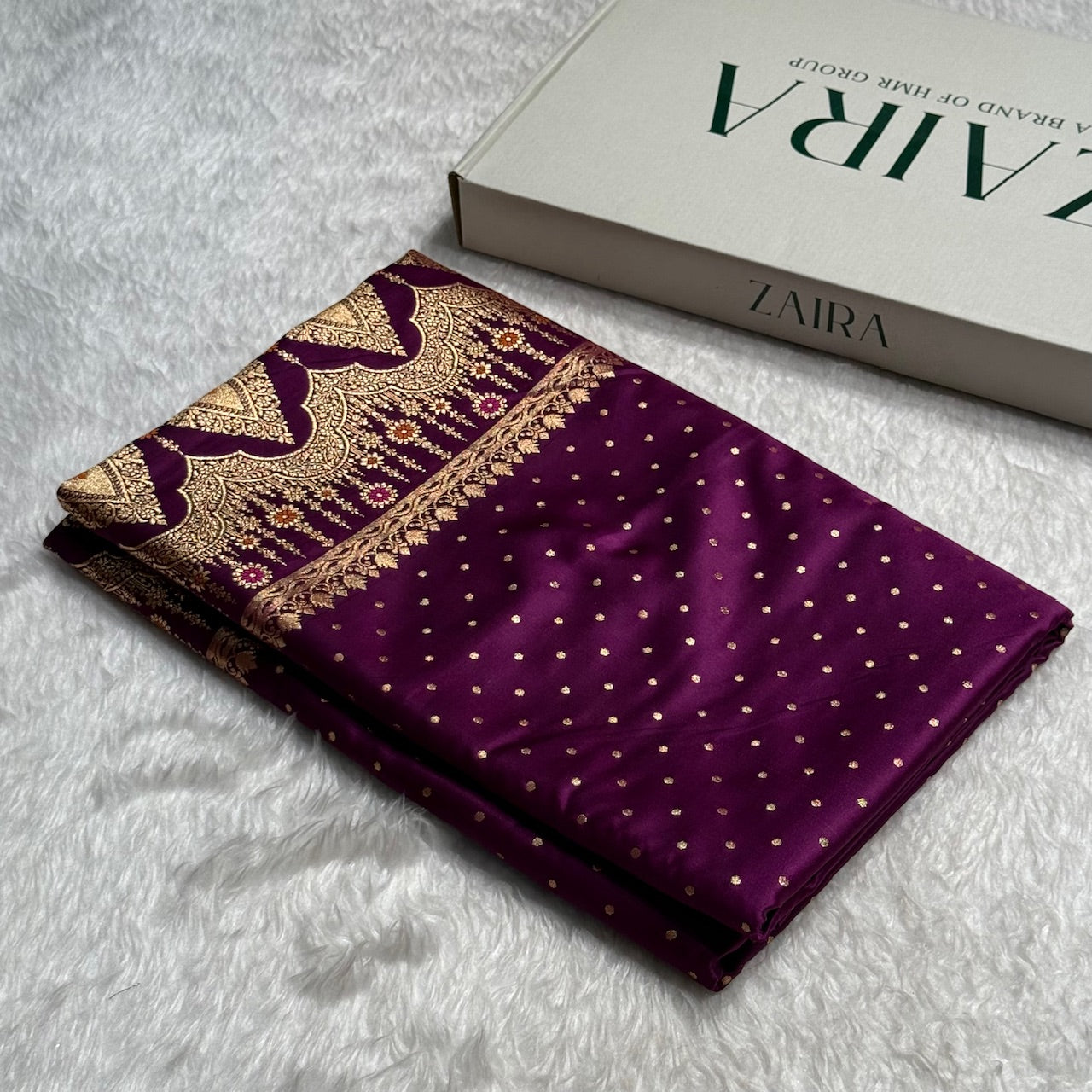 Dark Purple Banarasi Booti Katan Silk Saree