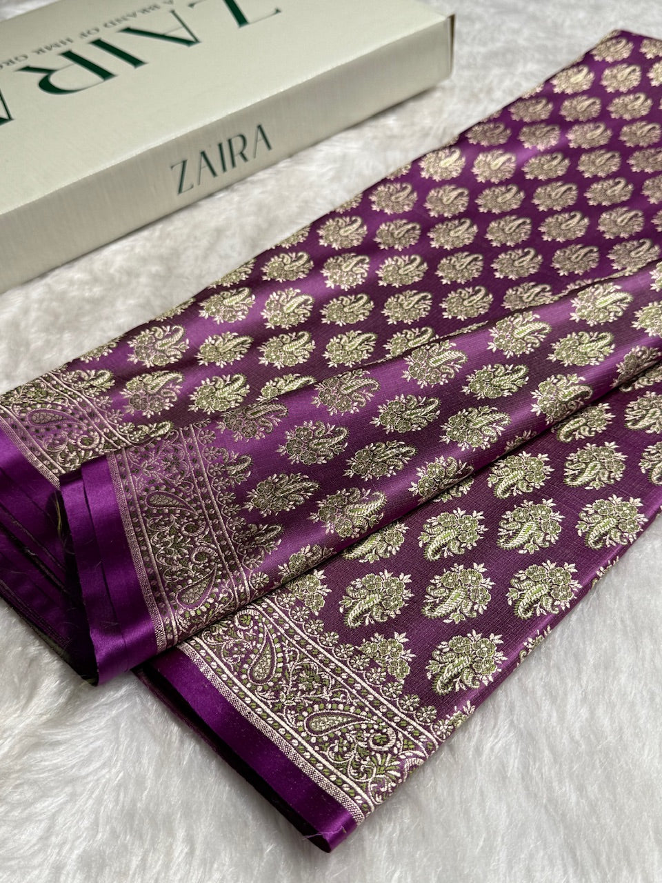 Purple Jamawar Tanchoi Katan Silk Saree SKTM-13