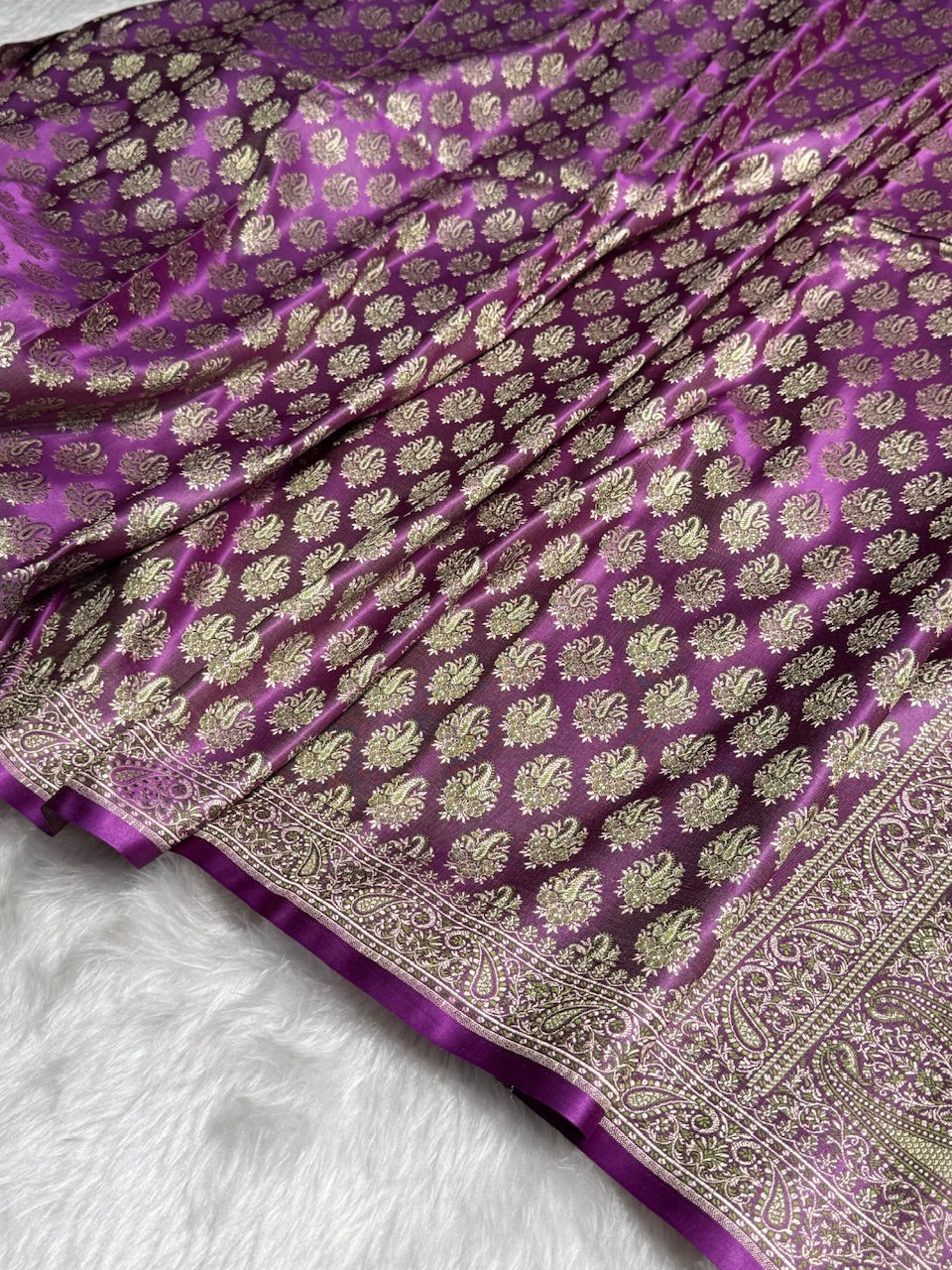 Purple Jamawar Tanchoi Katan Silk Saree SKTM-13