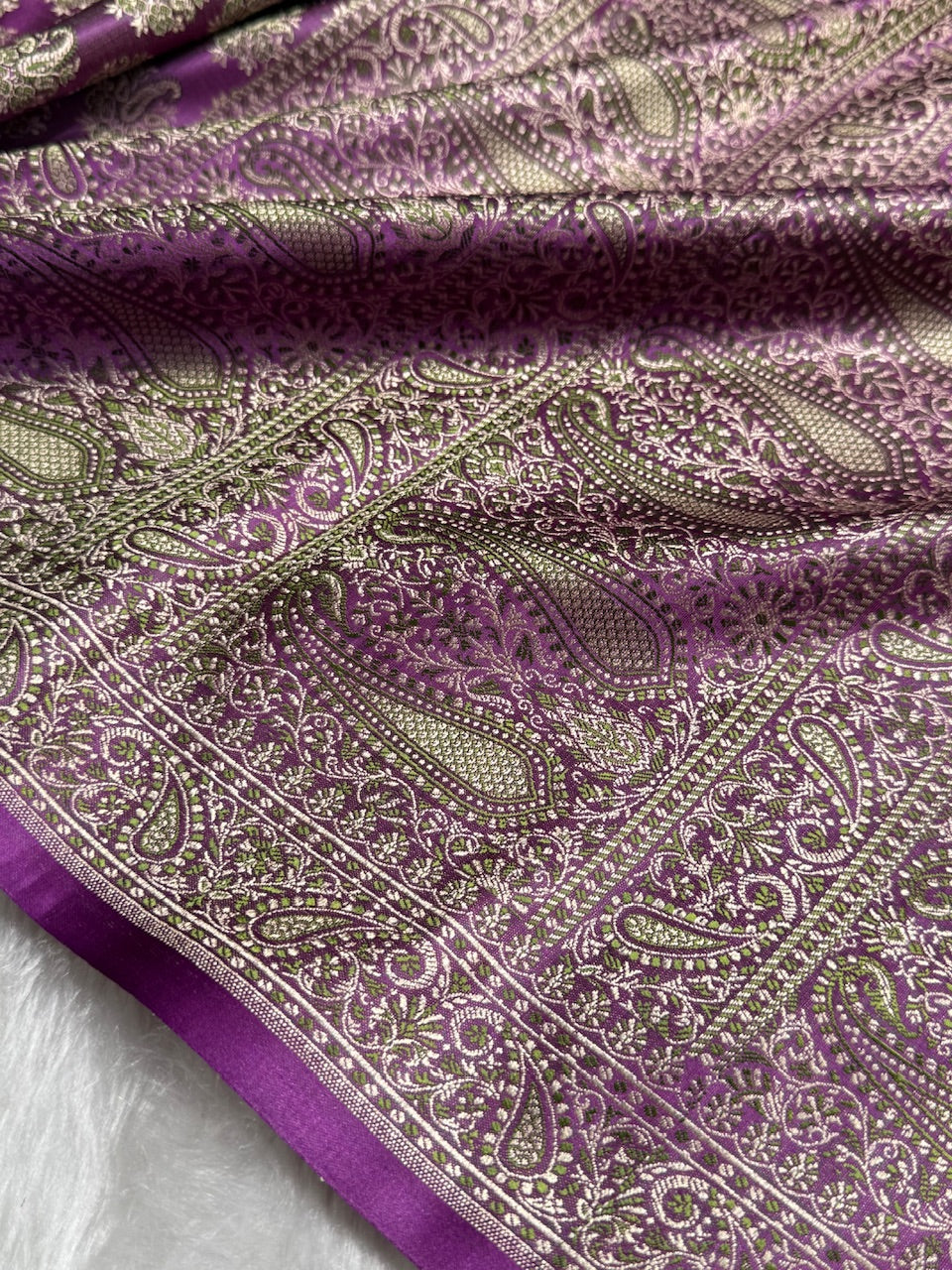 Purple Jamawar Tanchoi Katan Silk Saree SKTM-13