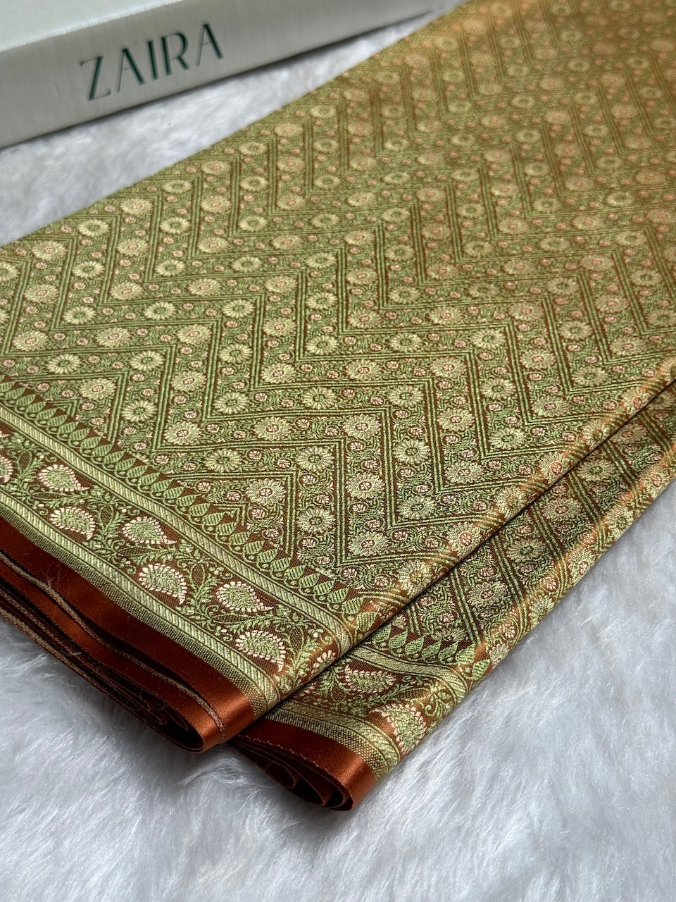 Orange Jamawar Tanchoi Katan Silk Saree SKTM-12