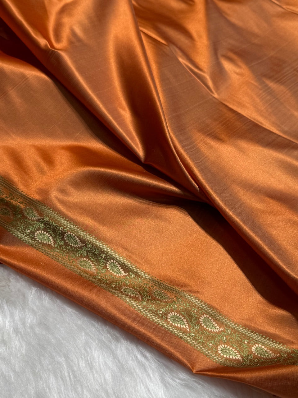 Orange Jamawar Tanchoi Katan Silk Saree SKTM-12