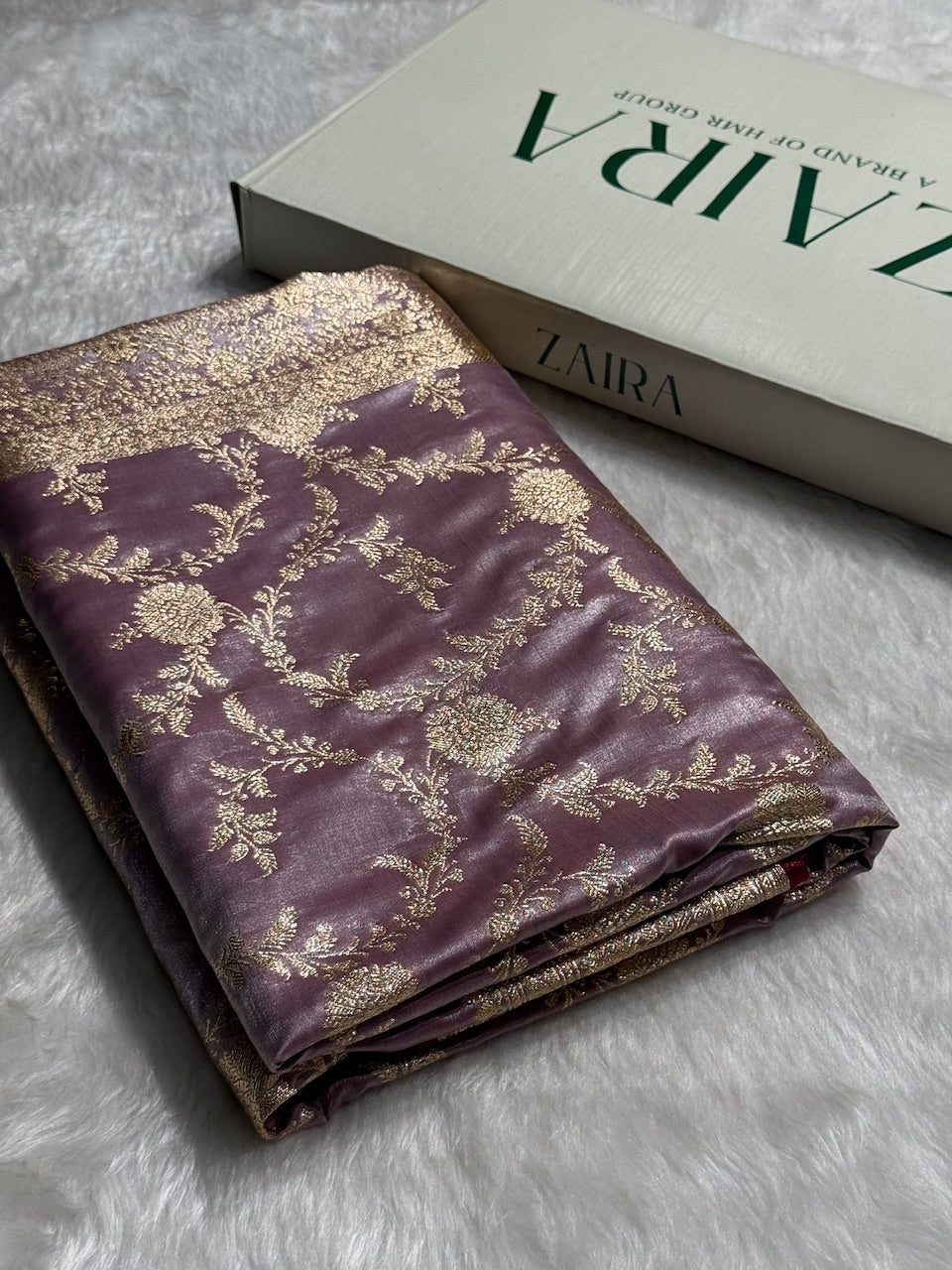 Satin Silk Banarasi Jaal in Dusty Lavender Shades SS14