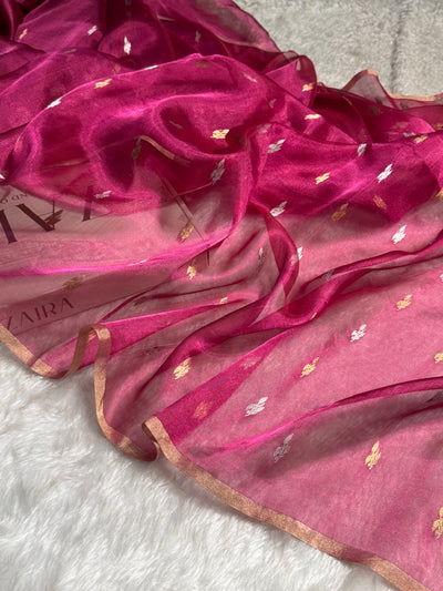 Rani Floral Shades Pure Tissue Handloom Silk Saree PT-30