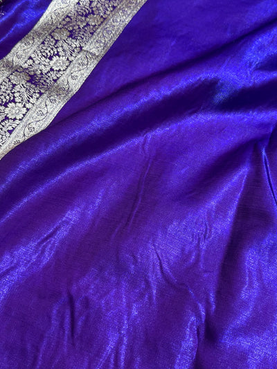 Royal Purple Banarasi Jaal Satin Silk Saree with gotta patti SSGP14