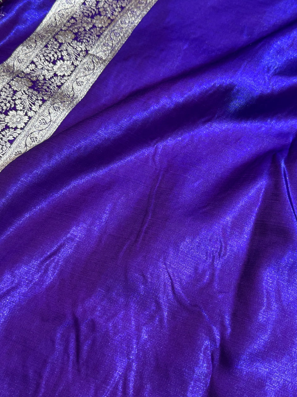 Royal Purple Banarasi Jaal Satin Silk Saree with gotta patti SSGP14