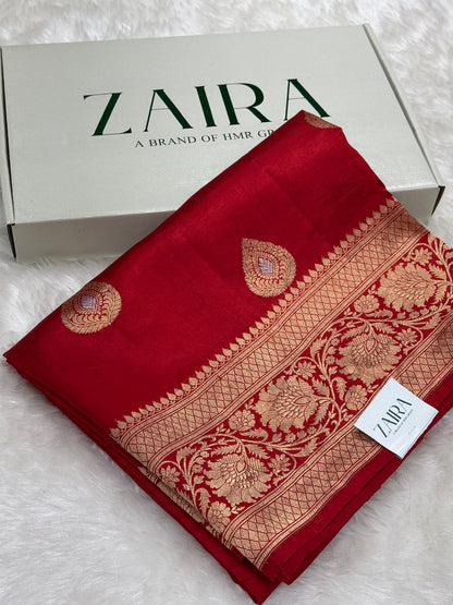 Red Shades Meena Boota Handwoven Raw Mango Silk RM-27
