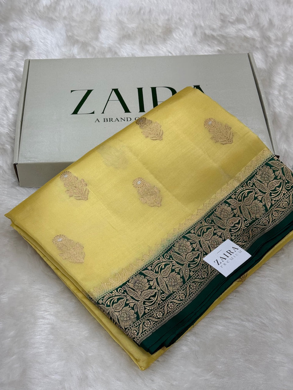 Yellow Shades Meena Boota Handwoven Raw Mango Silk RM-20