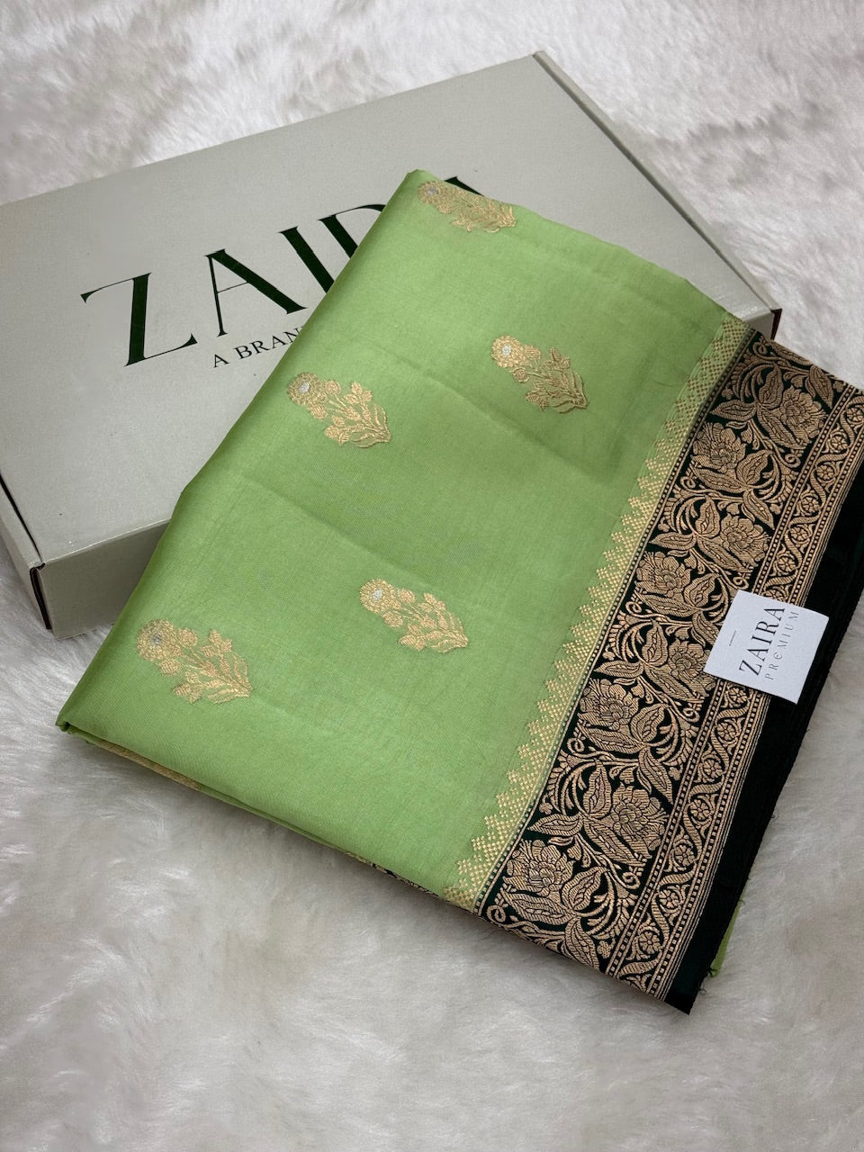 Pista Shades Meena Boota Handwoven Raw Mango Silk RM-20