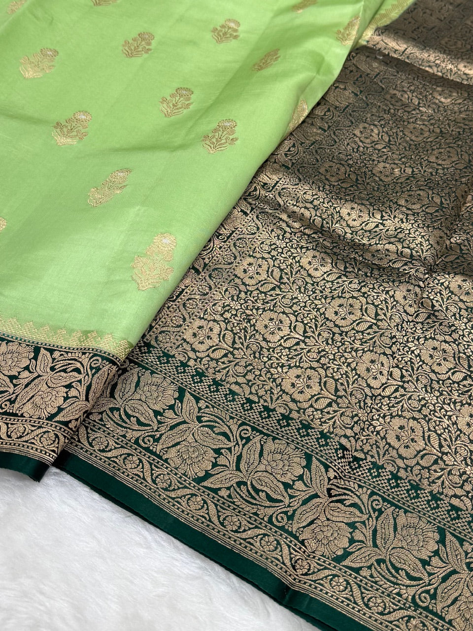 Pista Shades Meena Boota Handwoven Raw Mango Silk RM-20