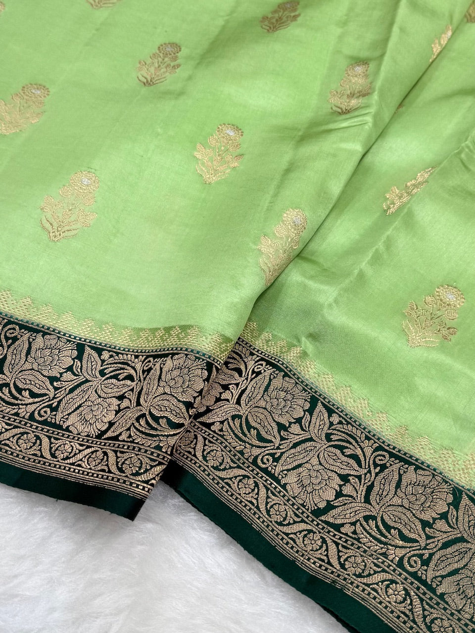 Pista Shades Meena Boota Handwoven Raw Mango Silk RM-20