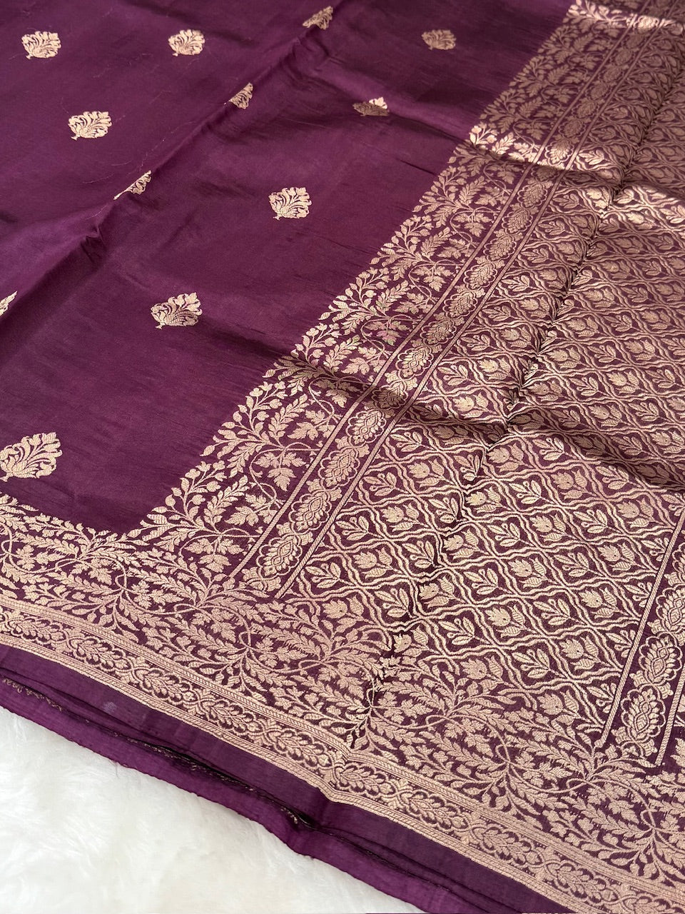 Wine Shades Meena Boota Handwoven Raw Mango Silk RM-31