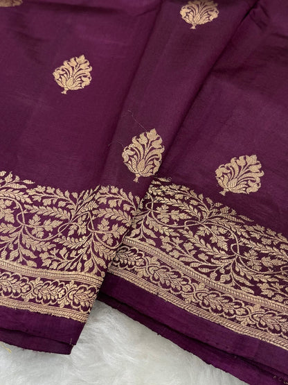 Wine Shades Meena Boota Handwoven Raw Mango Silk RM-31