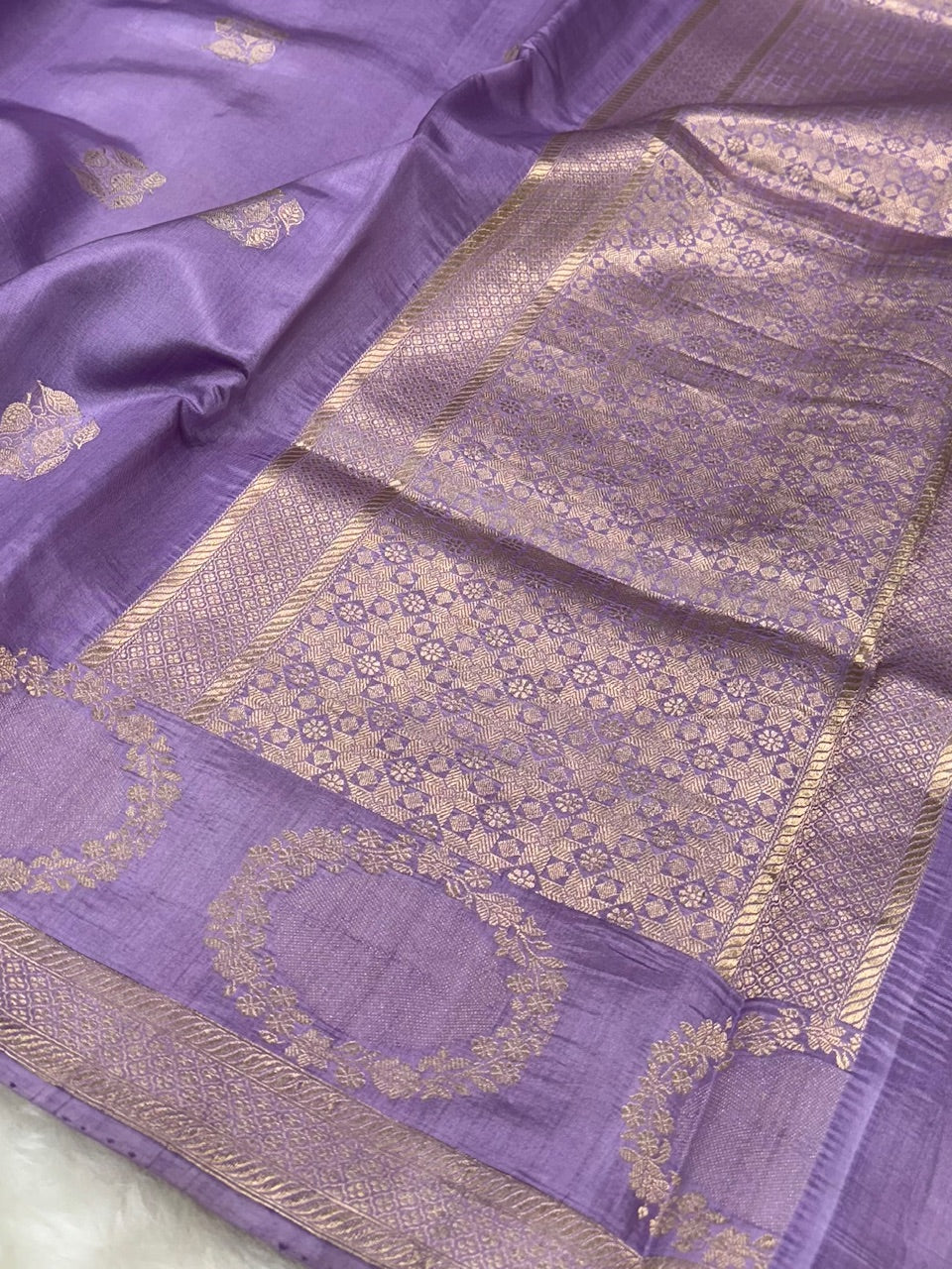 Lavender Shades Meena Boota Handwoven Raw Mango Silk RM-34
