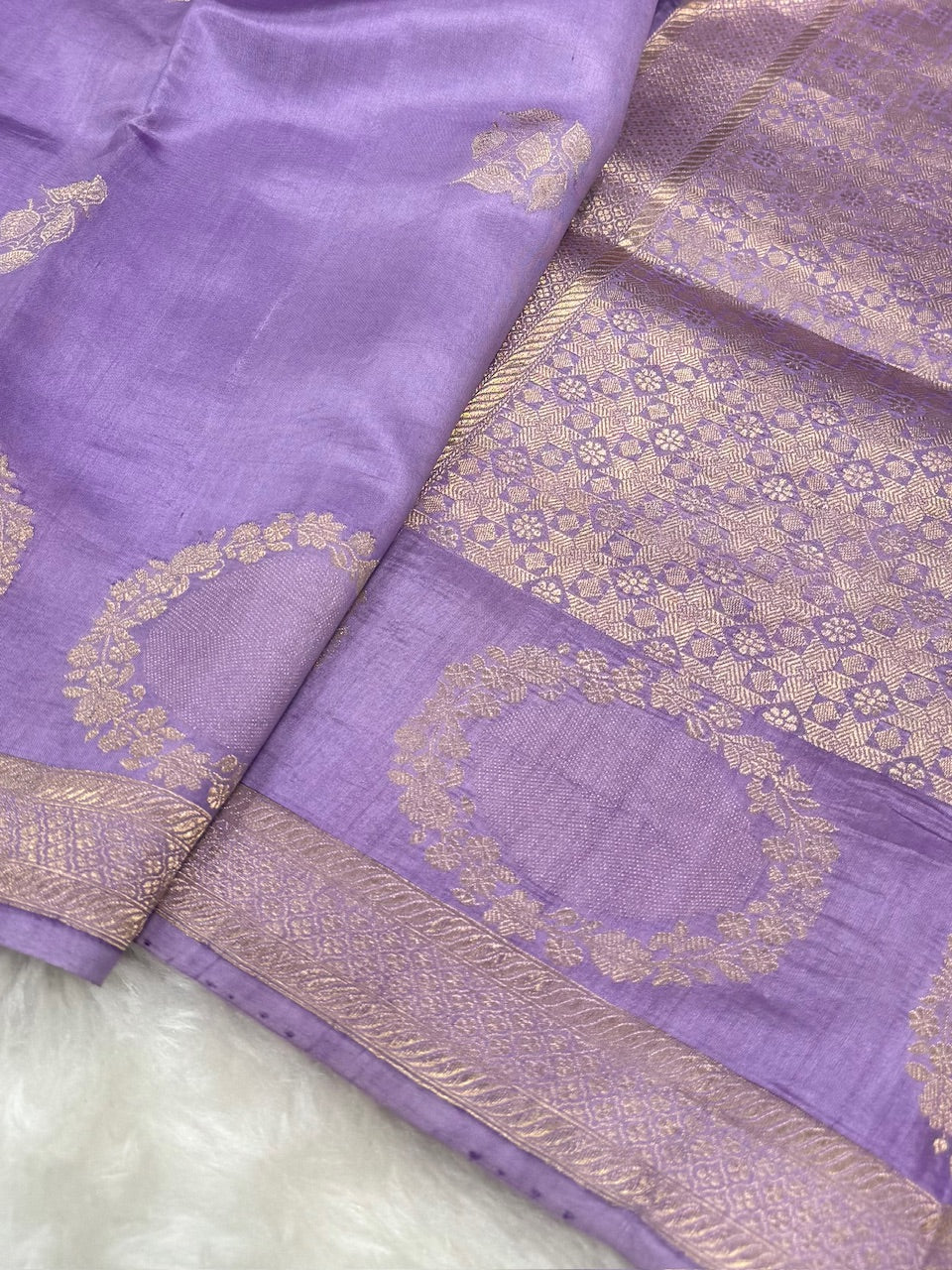 Lavender Shades Meena Boota Handwoven Raw Mango Silk RM-34