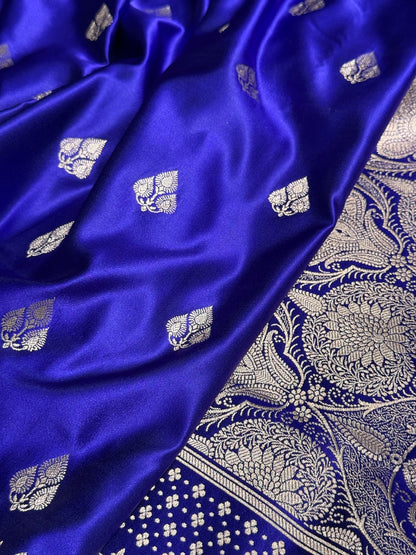 Dark Blue Banarasi Booti Katan Silk Saree