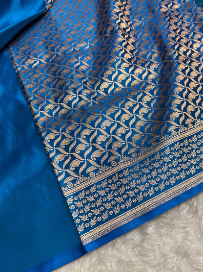 Midnight Blue Banarasi Boota Katan Silk Saree