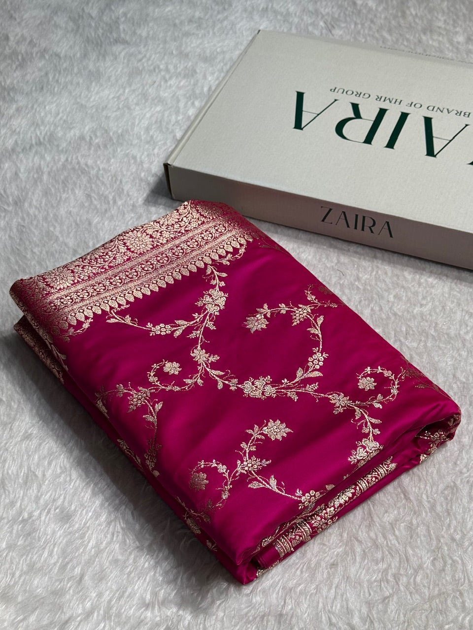 Pink Banarasi Jaal Katan Silk Saree