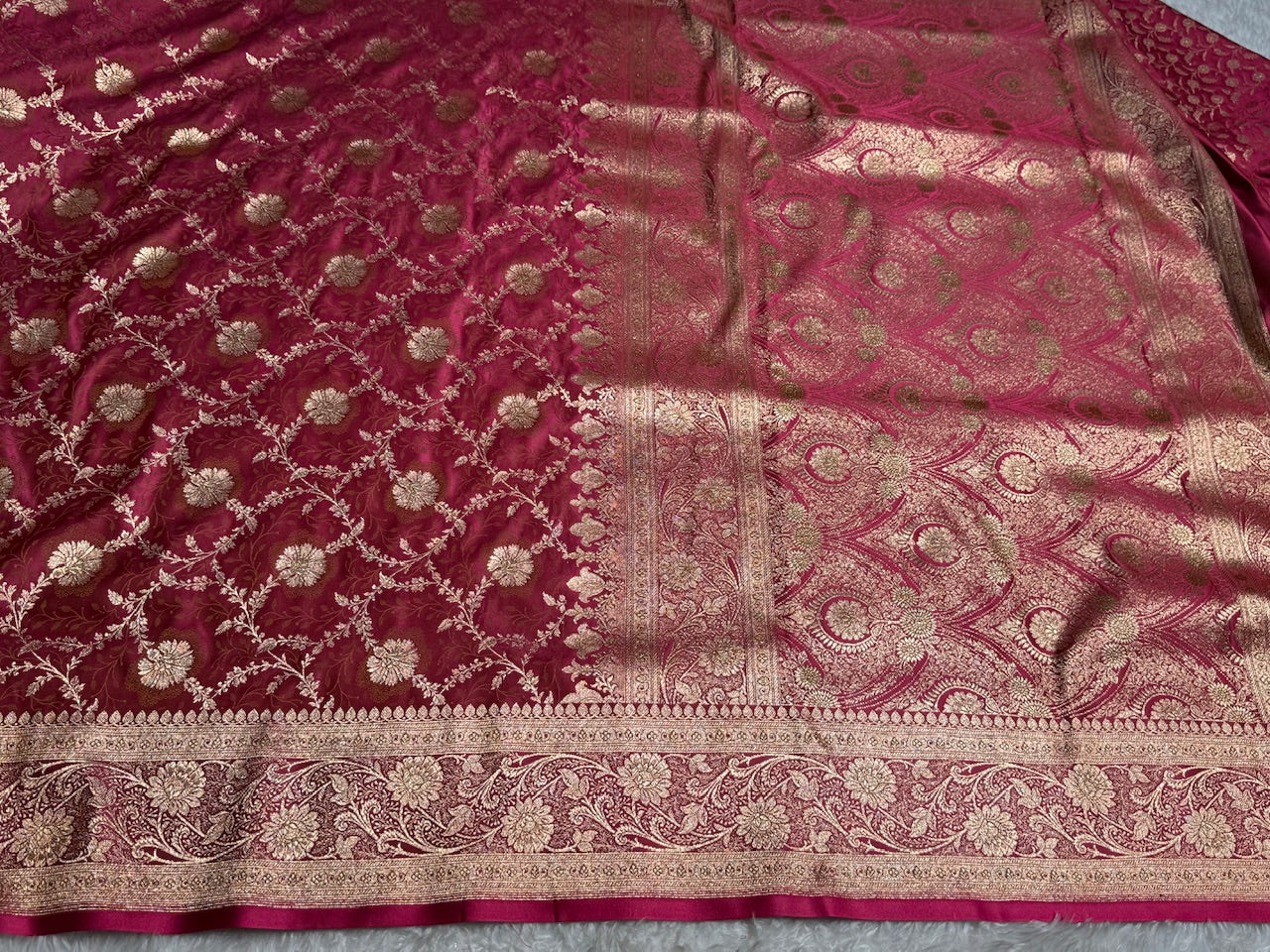 Dusty Pink Tanchoi Katan Jaal Silk Saree SKTM05