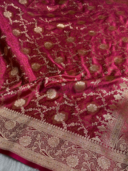 Dusty Pink Tanchoi Katan Jaal Silk Saree SKTM05