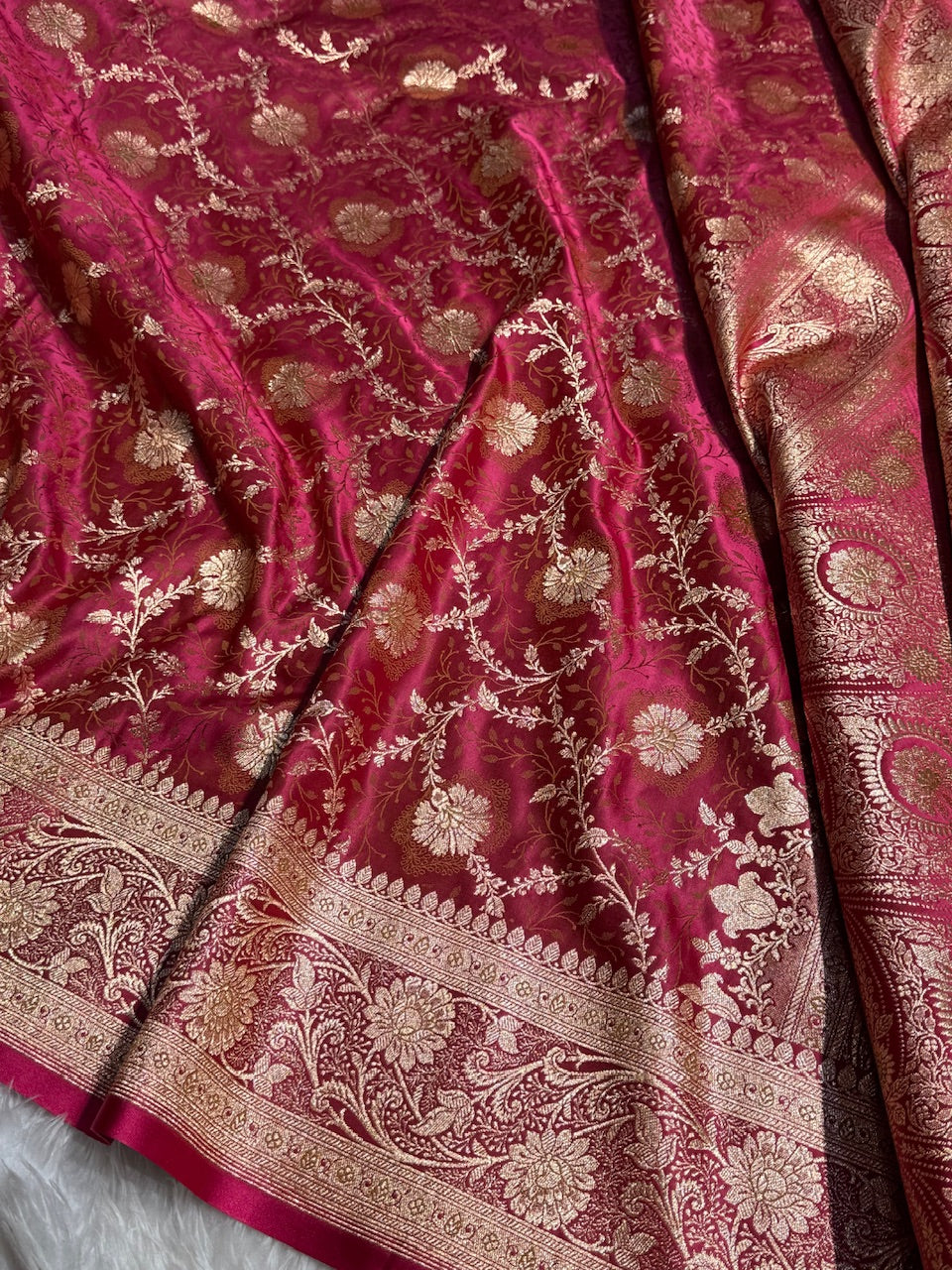 Dusty Pink Tanchoi Katan Jaal Silk Saree SKTM05