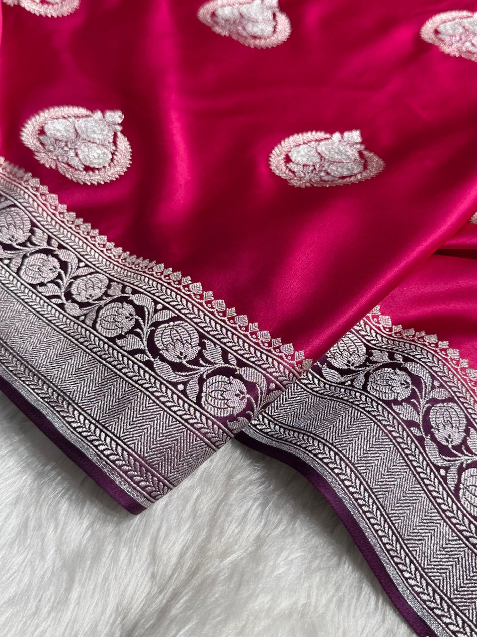 Rani Minakari Boota Mashru Silk Saree