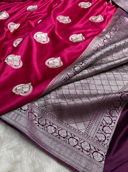 Rani Minakari Boota Mashru Silk Saree