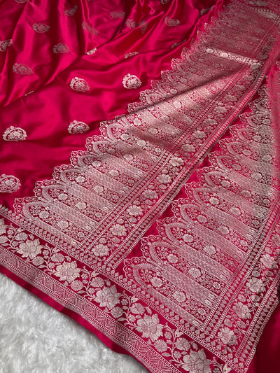 Ruby Pink Boota Mashru Silk Saree MCS24