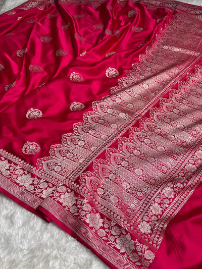 Ruby Pink Boota Mashru Silk Saree MCS24