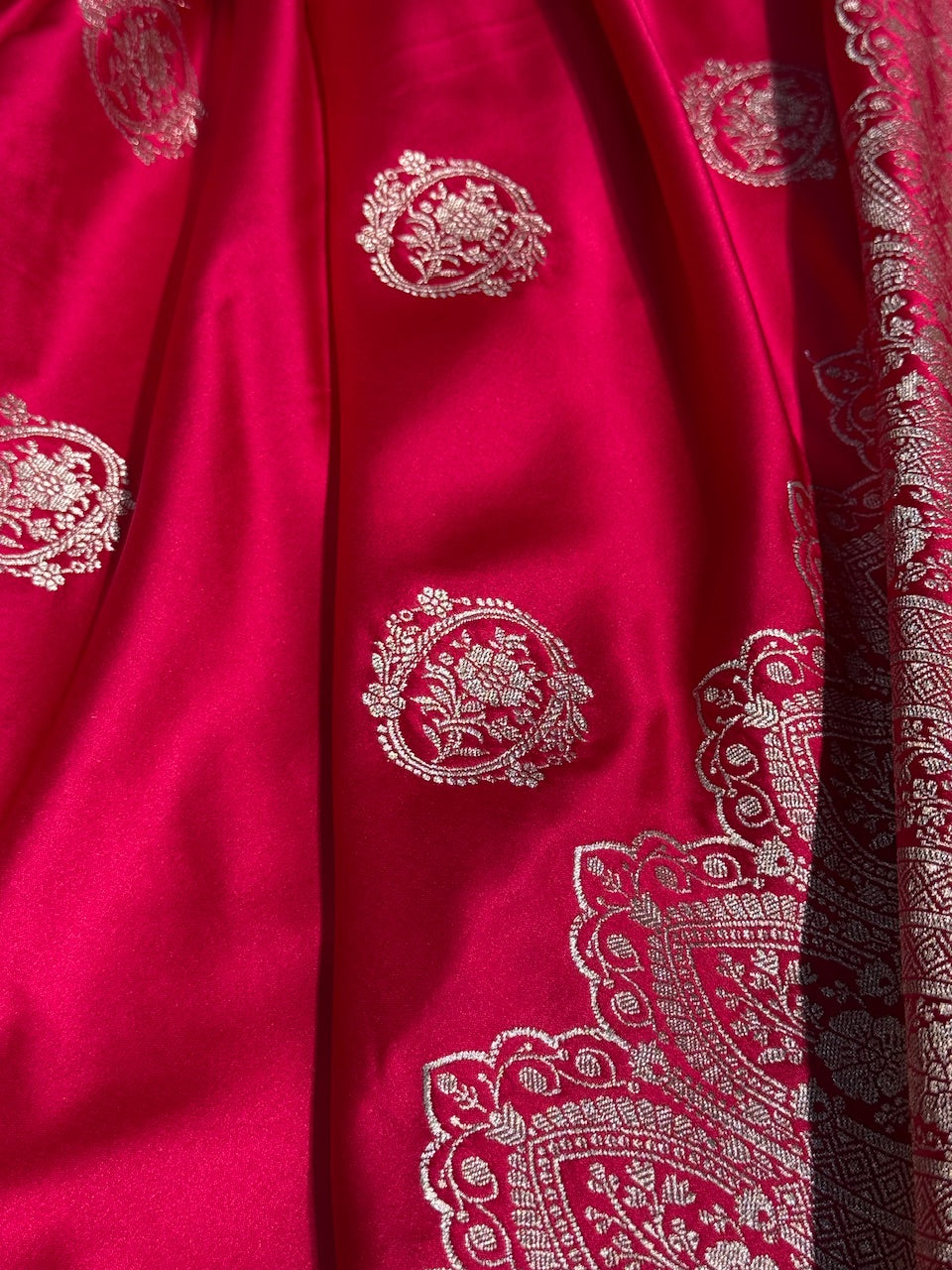Ruby Pink Boota Mashru Silk Saree