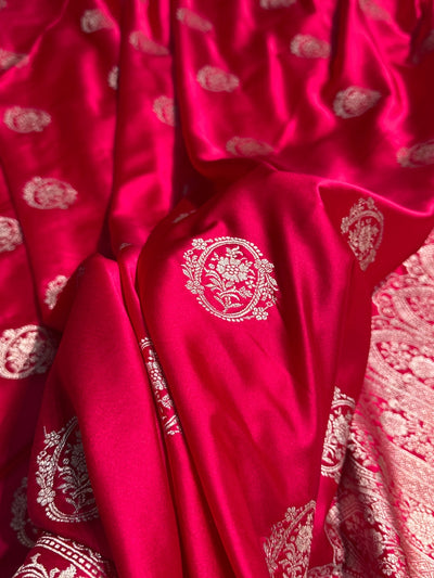 Ruby Pink Boota Mashru Silk Saree MCS24