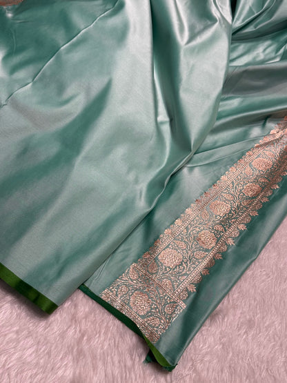 Sea Green Booti Katan Silk Saree