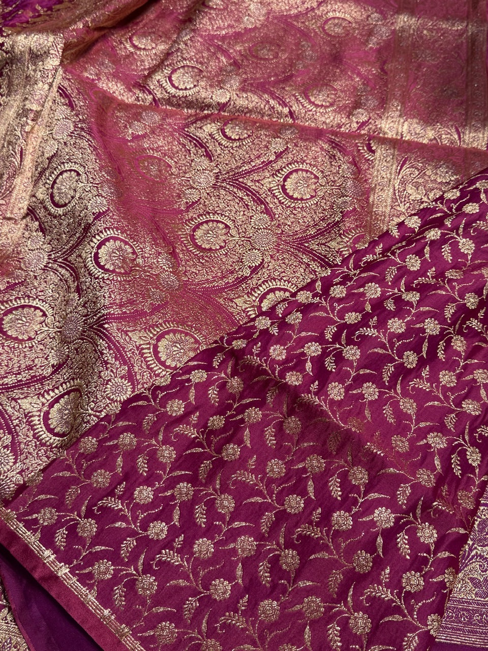 Rani Tanchoi Katan Jaal Silk Saree SKTM05